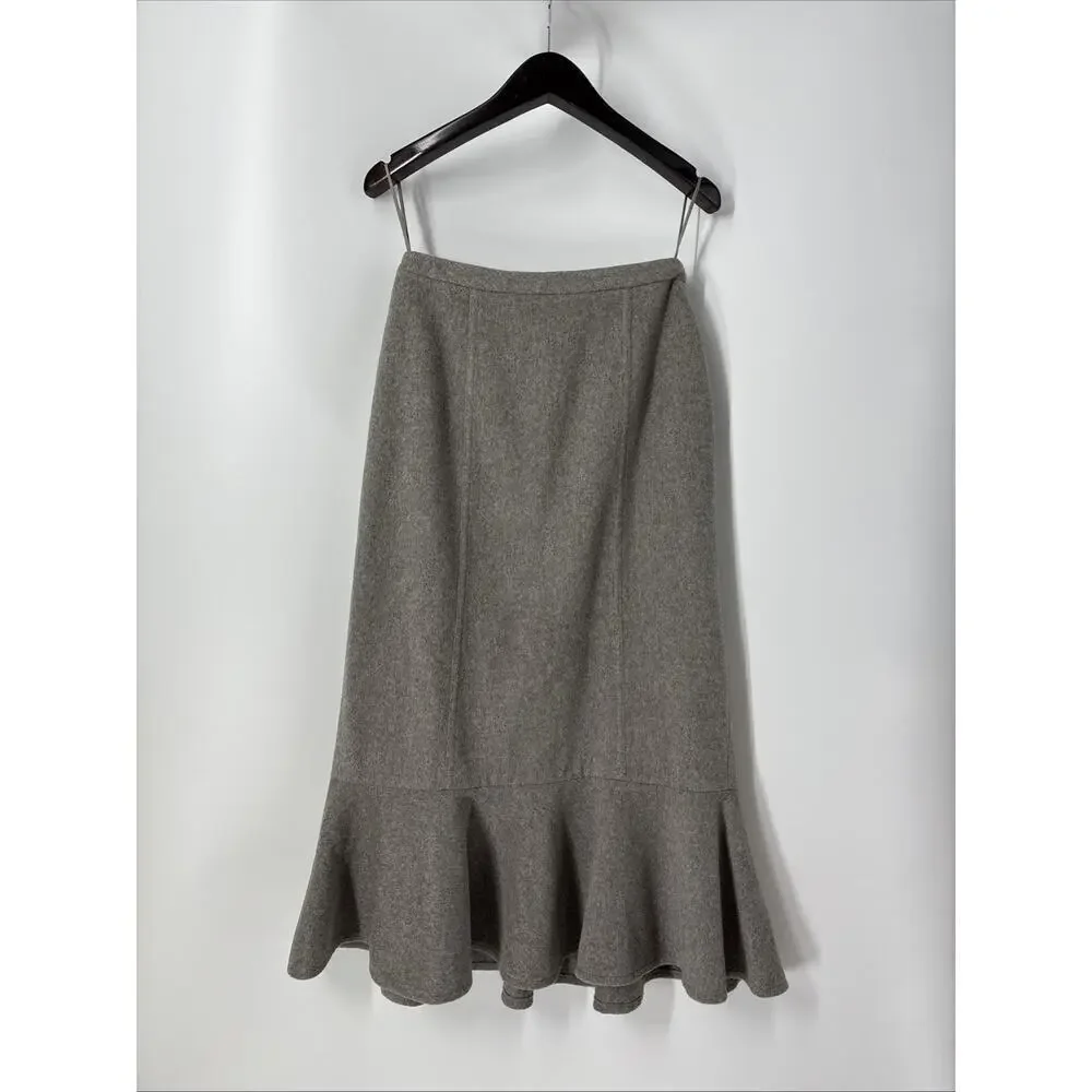 Ralph Lauren Purple Label Gray 100% Cashmere Trumpet Midi Skirt Runway 2005 8 - Picture 13 of 13